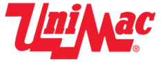 UniMac red logo with white background